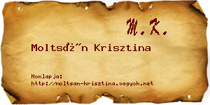 Moltsán Krisztina névjegykártya